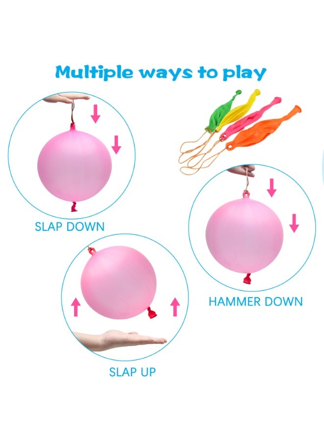 Halamodo 36Pcs Punch Balloons, Thickened Latex Punching Balloon, Heavy Duty Party Favors For Kids, Punching Balloons Bouncy Balls with Rubber Band Handle for Birthday Party, Valentine'S Day, Wedding And Multiple Occasion Celebrations - Image 4