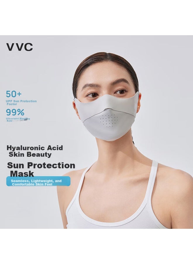 Vvc Sunscreen Mask For Women Summer Uv Protection Eye-corner Thin Breathable Sunshade High-value Fashion Face Mask Moonlight Gray