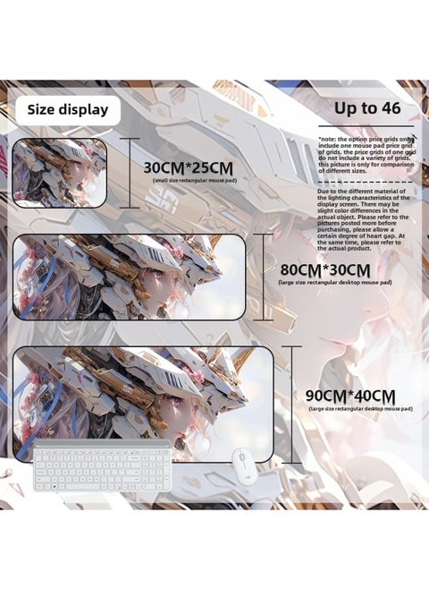 Mouse Pad Oversized Gundam Computer Keyboard Pad Cartoon Game Mouse Pad Boys E-sports Computer Thickened Desk Pad-Color:800*300*3mm-Pattern:Up To 46