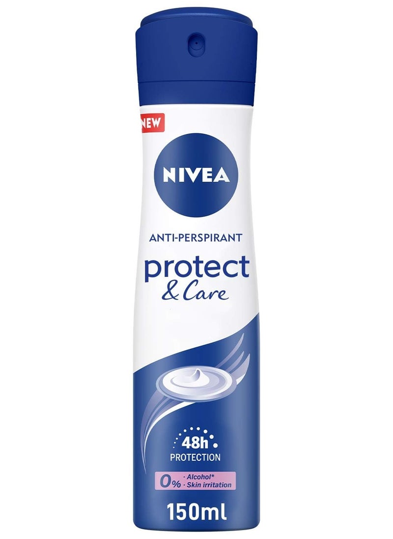 Nivea - Protect & Care Deodorant Spray For Women Ethyl Alcohol Free, 150ml - Image 1