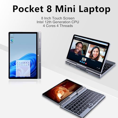 Crelander 2-in-1 Mini Laptop | 8-Inch Touchscreen Portable Small Pocket Computer | Intel 12th Gen N100 Processor | 12GB DDR5 RAM 512GB SSD |PD 30W Charging | WiFi6 BT5.2 |Backlit Keyboard |Windows 11 - Image 4