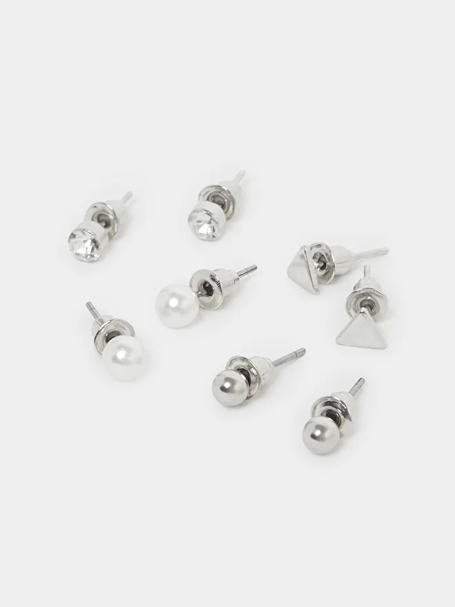 Styli Styli Set of 12 - Embellished Stud Earrings