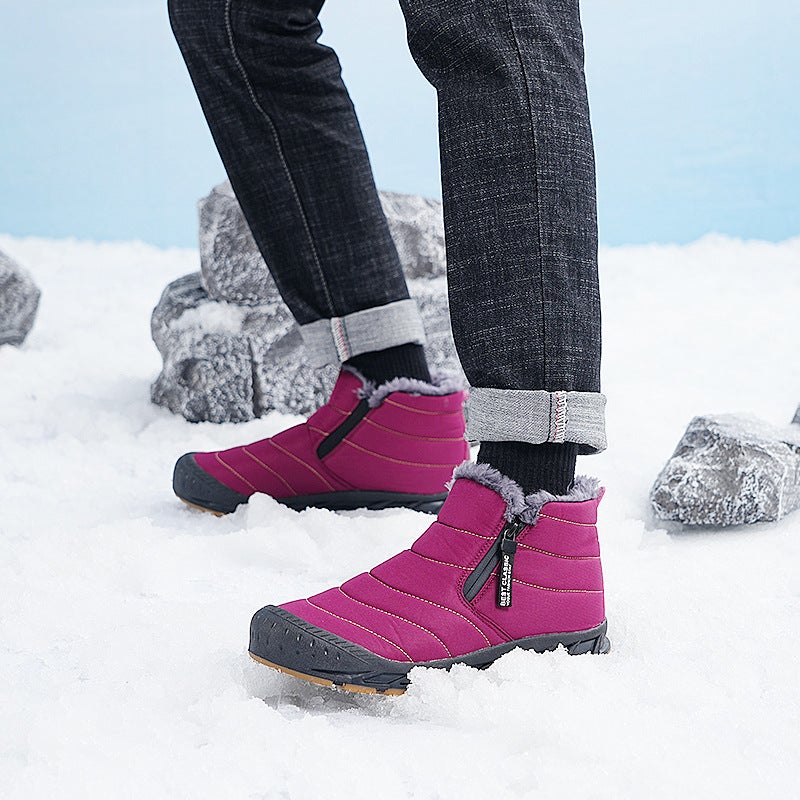 Winter New Fleece-Lined Fashion Cotton Shoes Couple Models Northeast Outdoor Waterproof Non-Slip Warm Snow Boots - Image 4