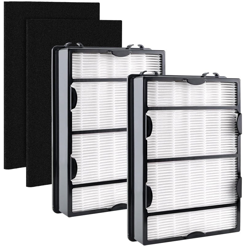 NISHCON HAPF600 True HEPA Filters Replacement for Holmes Air Purifier Filter B HAP615 HAP625 HAP650 HAP8650 Replaces Part  HAPF600D HAPF600DU2 2 HEPA Filters  2 Carbon Filters
