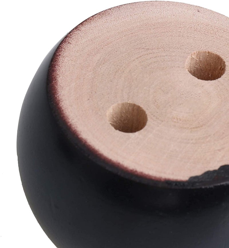 Metany 4Pcs Black Wooden Round Furniture Bun Feet 2"" Tall Replacement Solid Wood Furniture Legs Dresser Legs Sofa Cabinet Couch Replacement Legs - Image 4