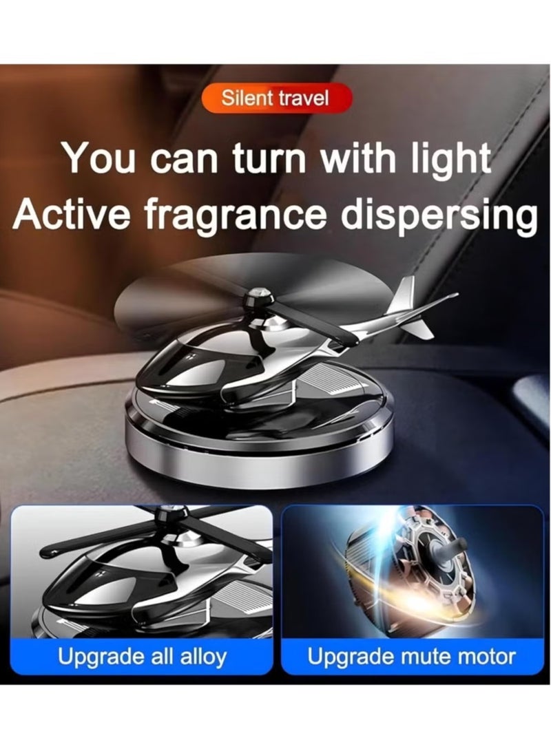 JAJEEK Solar-Powered Helicopter Car Air Freshener – Rotating Aromatherapy Diffuser, Aviation Alloy Design, Eco-Friendly and Efficient for Fresh Air in Car and Home (Silver) - Image 3