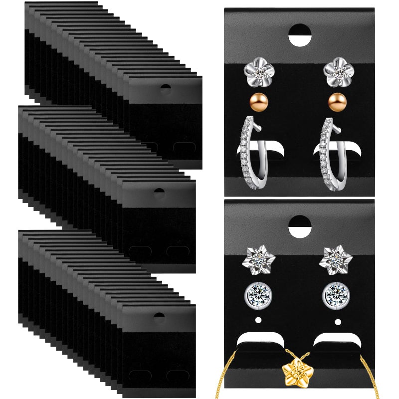 HAPY SHOP Black Velvet Plastic Display Cards 100 PCS Earring Card Holder Hanging Jewelry Display Cards for Earrings,Ear Studs,Jewelry Accessories,2 x 1.6 Inches - Image 1