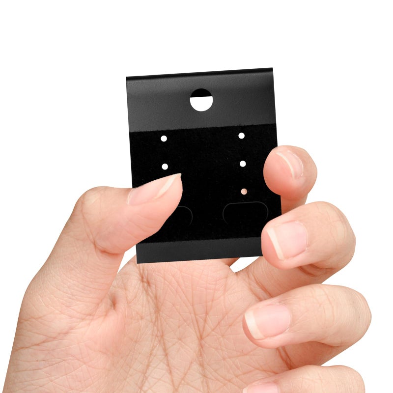 HAPY SHOP Black Velvet Plastic Display Cards 100 PCS Earring Card Holder Hanging Jewelry Display Cards for Earrings,Ear Studs,Jewelry Accessories,2 x 1.6 Inches - Image 4