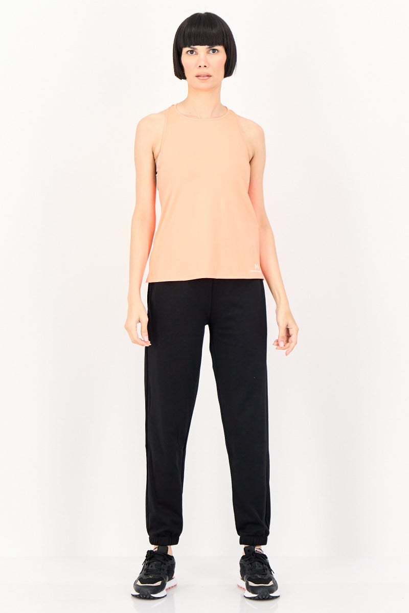 UNDER ARMOUR Women Loose Fit Sleeveless Rush Energy Training Tank Top, Neon Orange - Image 4