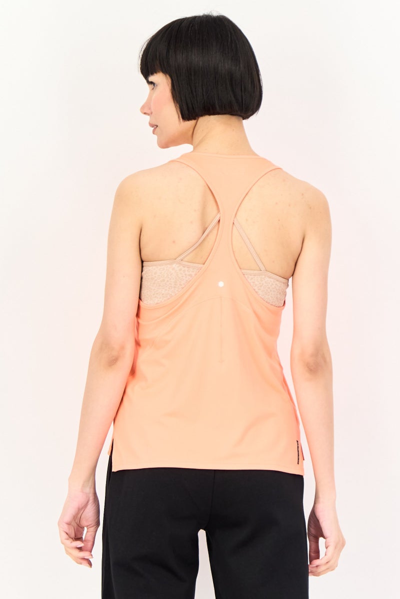 UNDER ARMOUR Women Loose Fit Sleeveless Rush Energy Training Tank Top, Neon Orange - Image 3