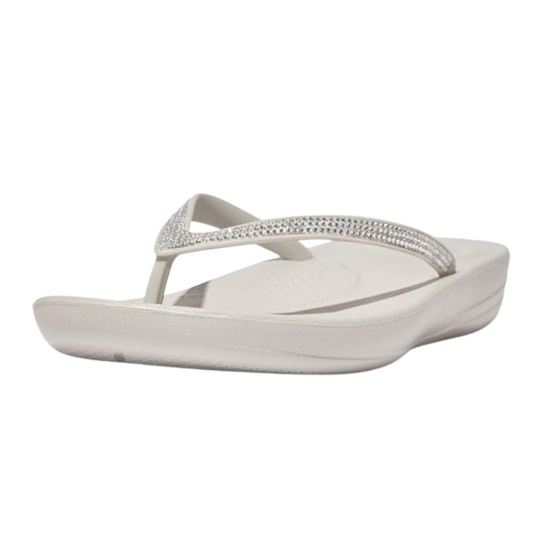 FitFlop Iqushion Sparkle Flip-Flops, Color: Tiptoe Grey, Size: 8 (R08-A06-060) - Image 2