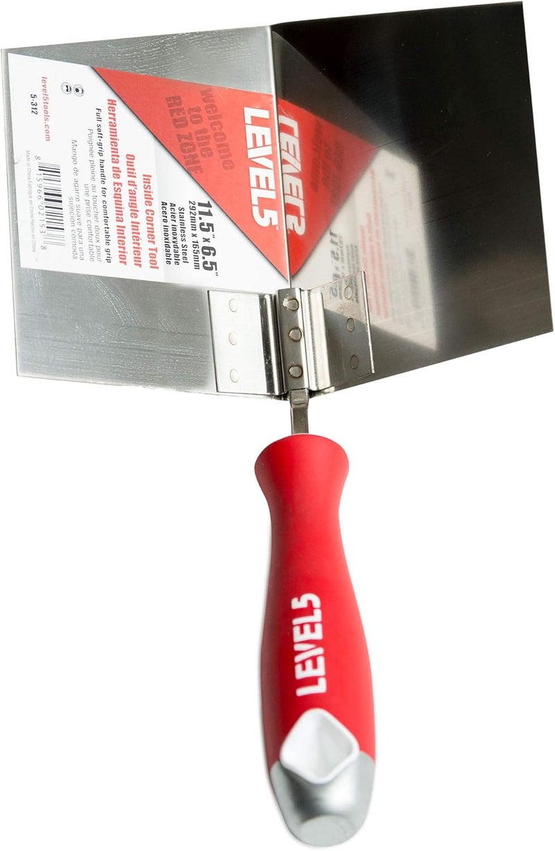 Level-5 Inside Corner Knife, 6.5"x11.5" - | Pro-Grade | Metal Hammer End | Drywall Gyprock Plasterboard Sheetrock | 5-312 - Image 2