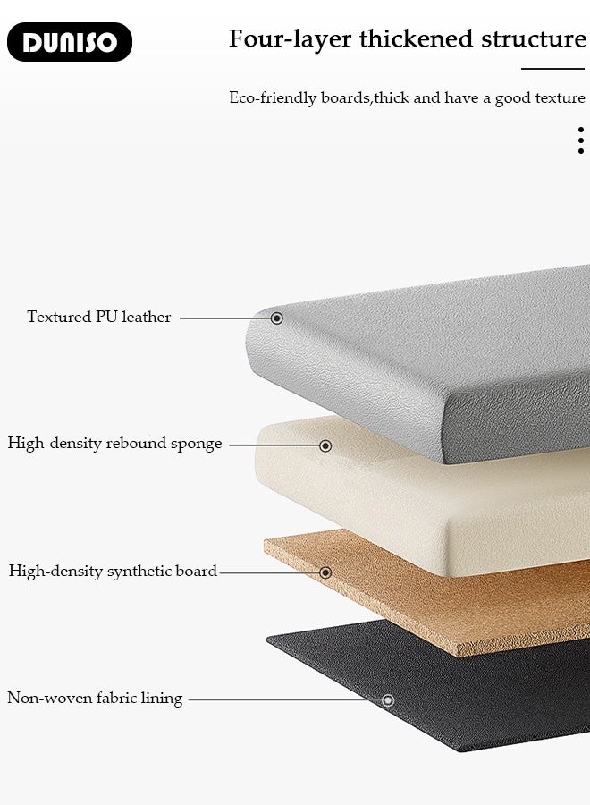 DUNISO Foldable Storage Stool Folding Storage Ottoman Bench Large-capacity Fashion PU Leather Cube Storage Boxes for Living Room Bedroom Hallway - Image 5