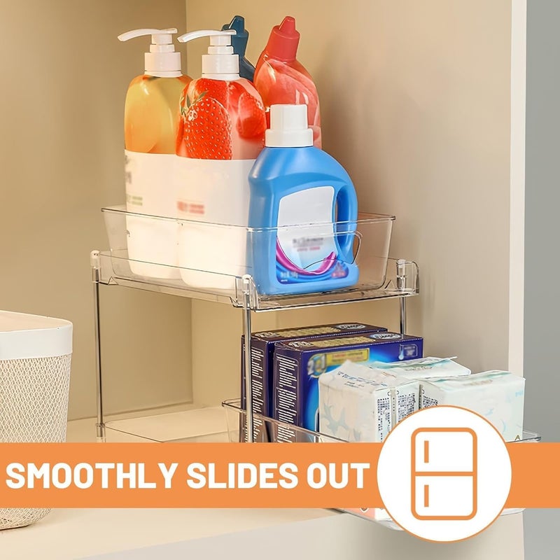 UREVO 2 Pack Under Sink Organizer with Pull-Out Storage Drawers - Image 4