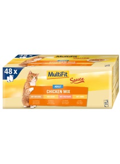 MultiFit Adult Cat Sauce Chicken Mix Pouch 100 gm with Chicken - pzsku/Z06AF5F9E1B3E208FF74CZ/45/_/1738952757/f0ffcf77-fc69-4461-904f-c4eb45d2de6d