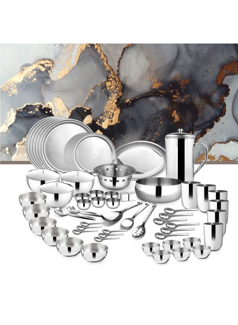 Shri & Sam High Grade Stainless Steel Majestic 72 PCS Dinner Set for 6 People - Image 4