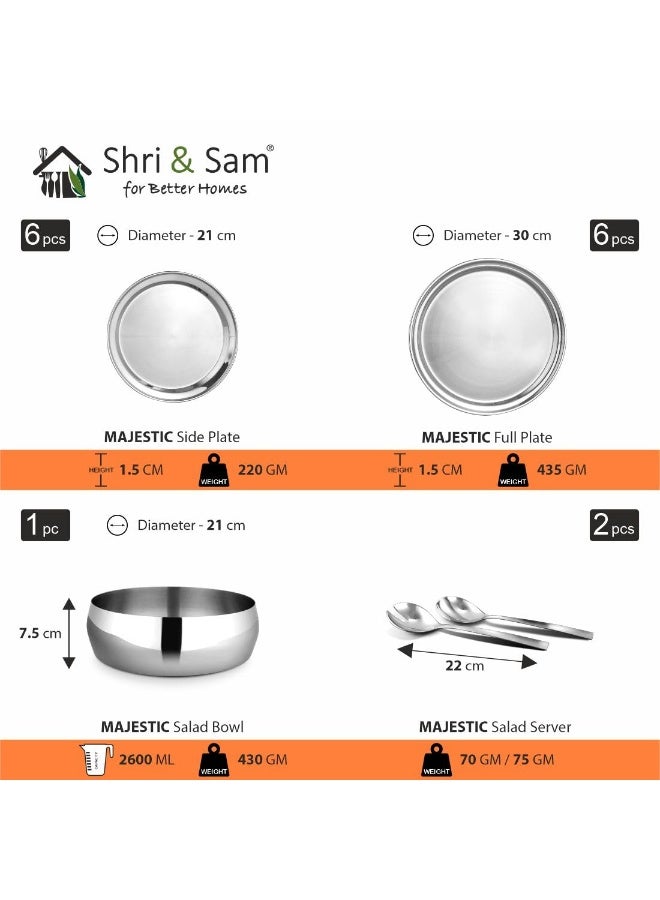 Shri & Sam High Grade Stainless Steel Majestic 72 PCS Dinner Set for 6 People - Image 2