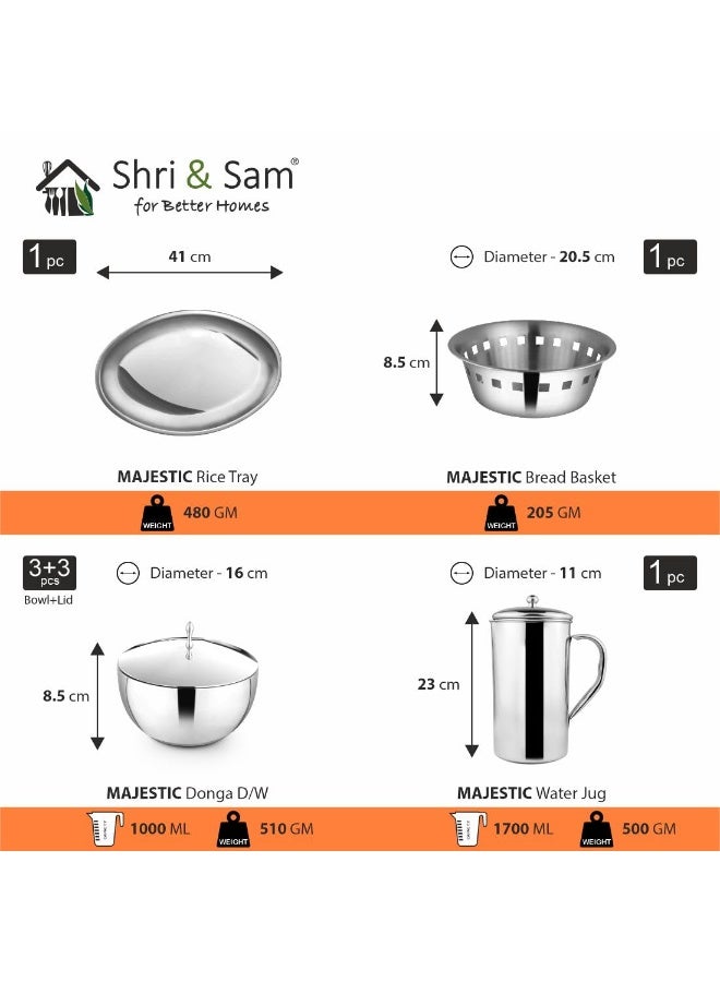 Shri & Sam High Grade Stainless Steel Majestic 72 PCS Dinner Set for 6 People - Image 3