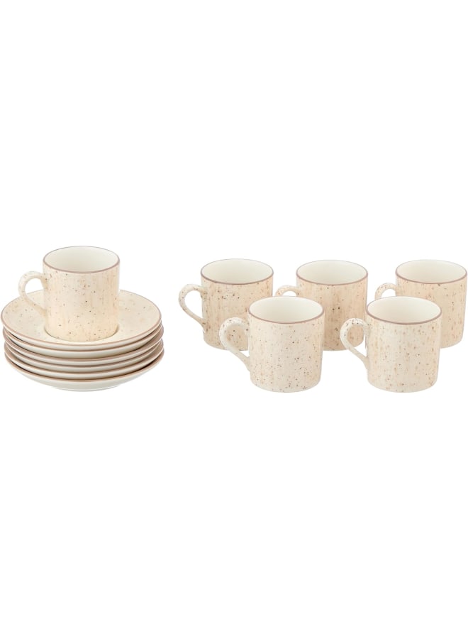 Zinnia Rosa By Zinnia Porcelain Art Folio Coffee Serving 12-Pieces Set, Biege - Image 1