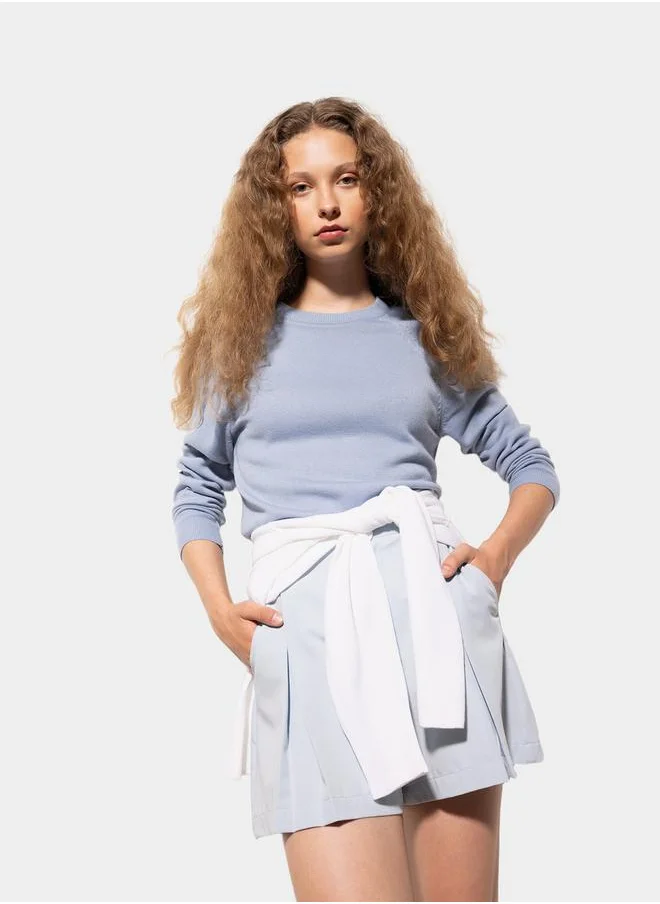 ديفاكتو Solid Raglan Sleeve Regular Fit Sweater by Styli