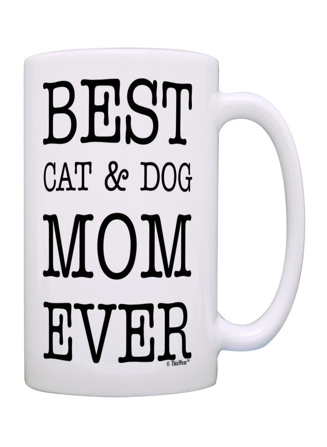 ذيس وير كوب ThisWear Dog and Cat Mom، أفضل كوب قهوة للأمهات من القطط والكلاب على الإطلاق، كوب قهوة سيراميك 11 أونصة بمقبض - Image 1