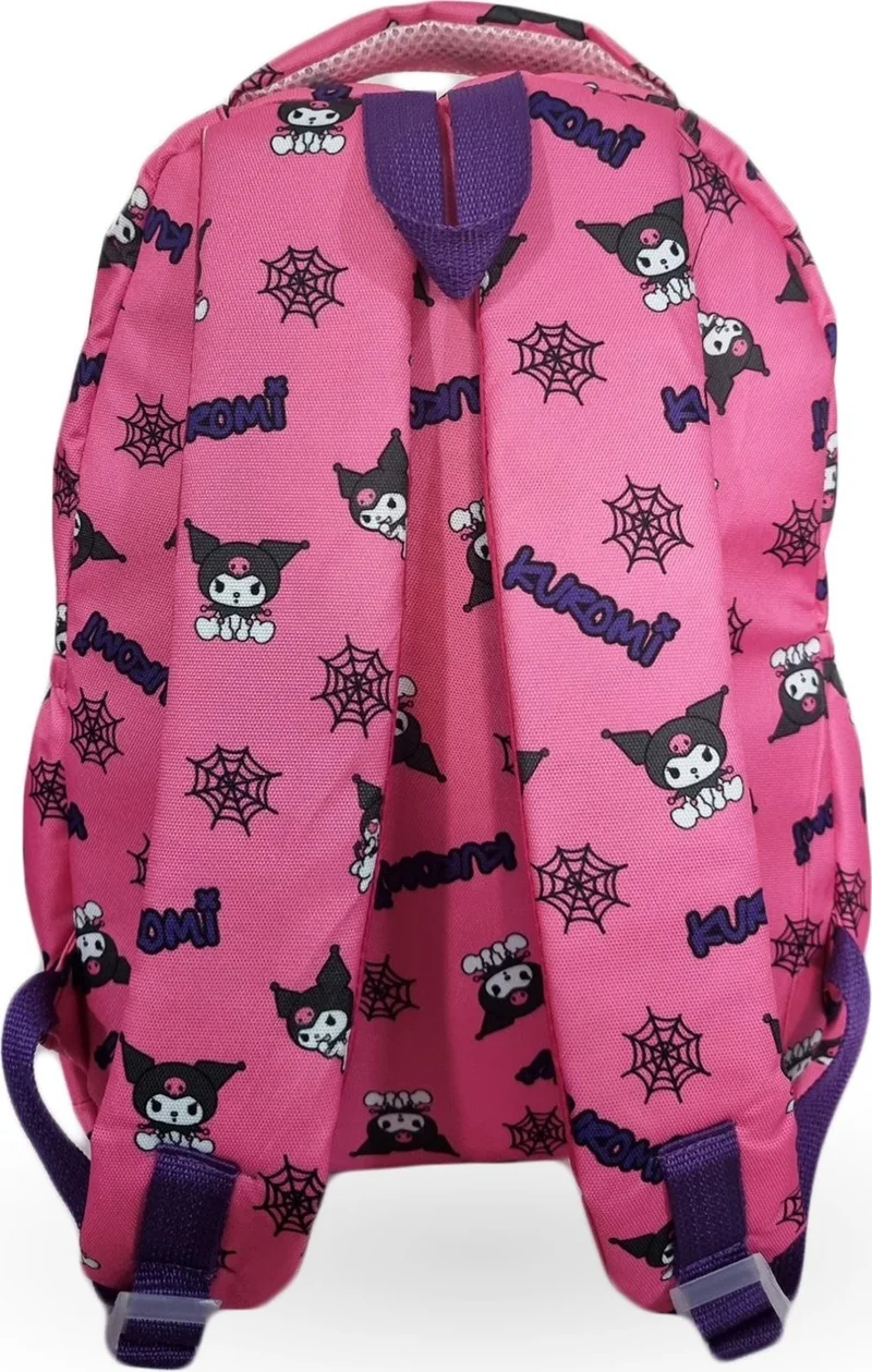 ماشو تريند 4 Compartment Pink Net Kuromi Primary School Bag + Nutrition + Water Bottle - Kuromi Primary School Girl Bag