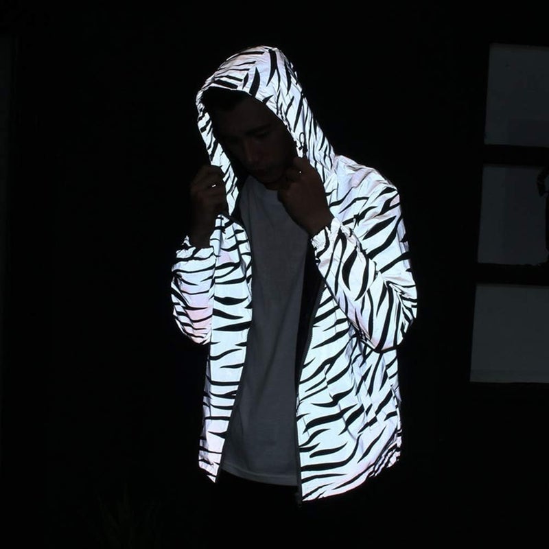 LZLRUN Reflective Light Jacket Men Women Mesh Style Noctilucent Zebra Jackets Waterproof - Image 3