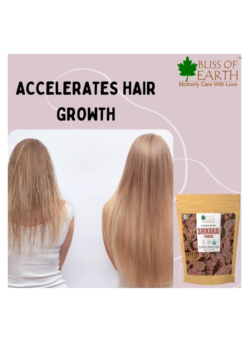 BLISS OF EARTH Bliss of Earth 100% Pure & Natural Shikakai Powder 453GM Acacia Concina Gorgeous hair Naturally Traditional Hair Cleanser & Conditioner Complete Hair Care Pack of 5  - Image 4