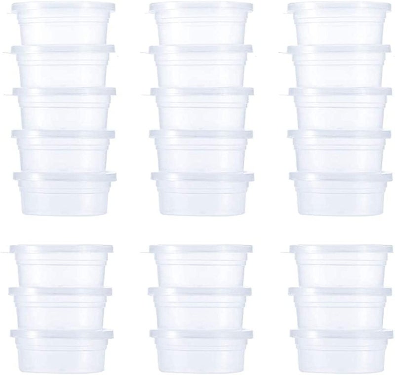 24 Pack Leakproof Clear Plastic Slime Storage Containers with Lids  Ideal for Organizing Foam  Craft Supplies