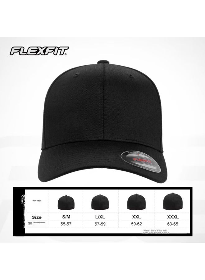 Flexfit American Hard Top Baseball Cap Uni High Top Fully Enclosed Large Head Cirference American Team Duck Tongue Cap Sun Hat - Image 3