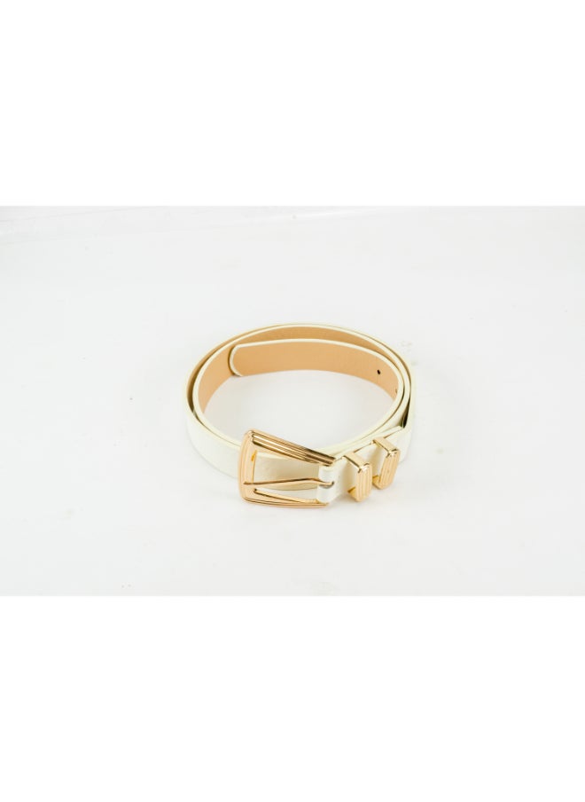 Generic White Leather Waist Belt For Her 110 CM  - Image 1