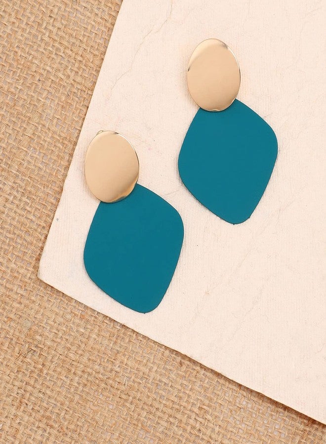 SOHI Gold & Green Contemporary Drop Earring For Women and girls, Fashion Accessories, jewellery for women, drop earrings, artificial earrings for women (6315) - Image 3