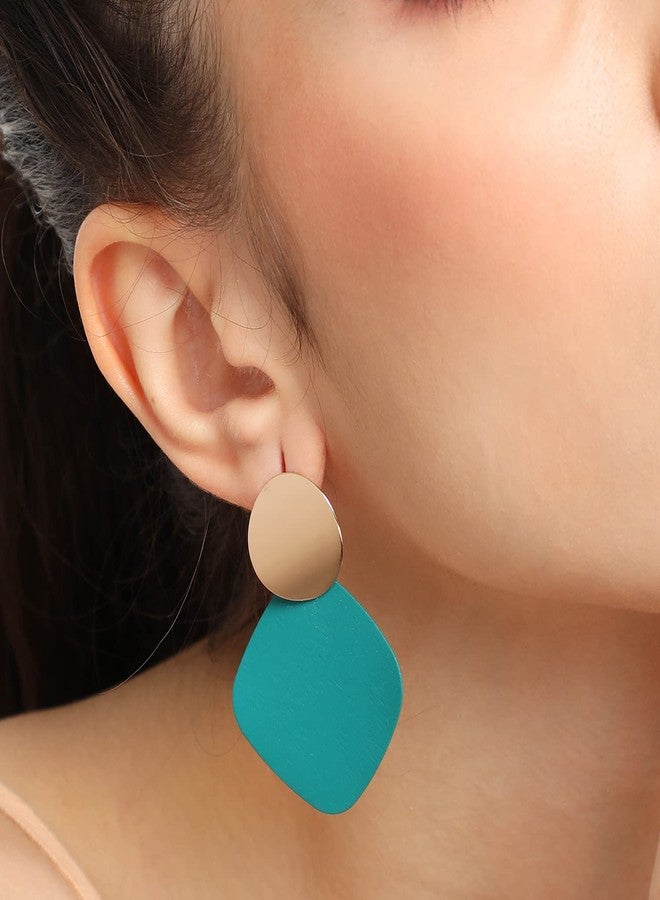 SOHI Gold & Green Contemporary Drop Earring For Women and girls, Fashion Accessories, jewellery for women, drop earrings, artificial earrings for women (6315) - Image 4