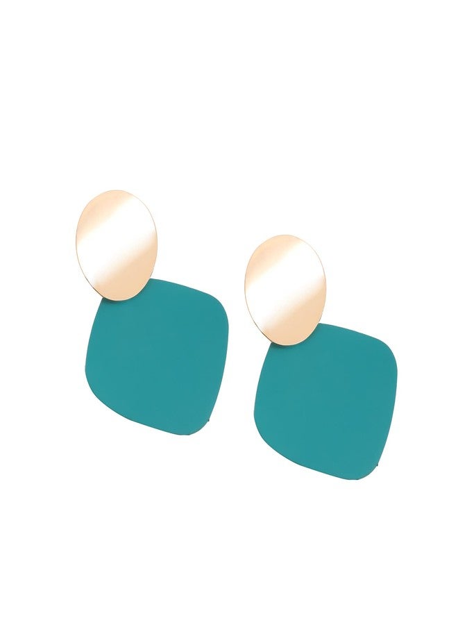 SOHI Gold & Green Contemporary Drop Earring For Women and girls, Fashion Accessories, jewellery for women, drop earrings, artificial earrings for women (6315) - Image 1