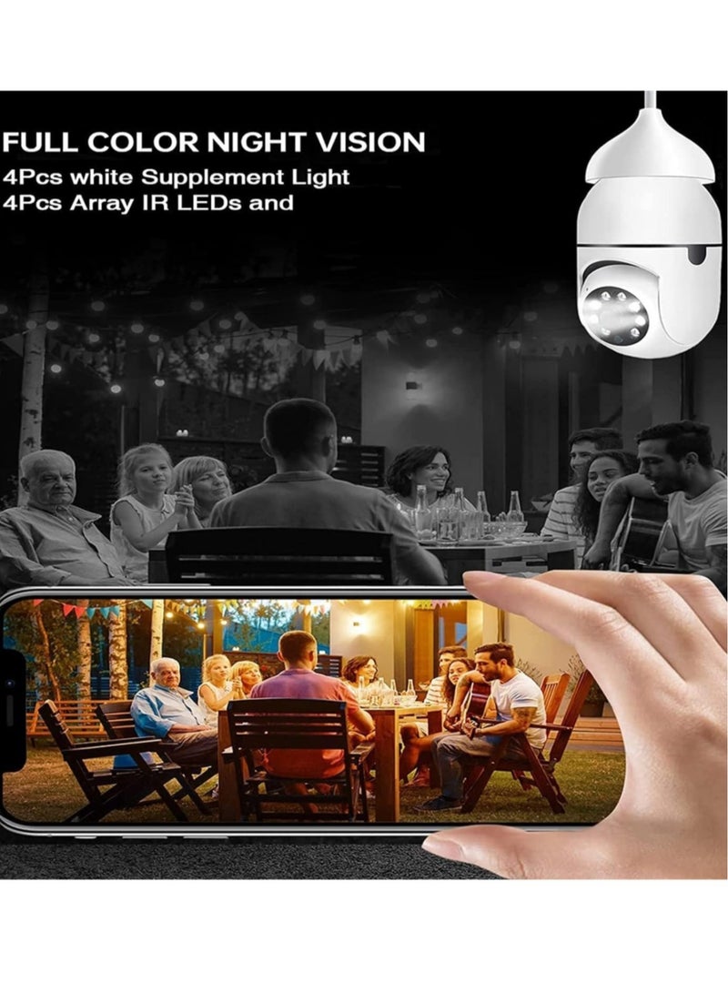 JAJEEK "(5-Pack) WiFi Light Bulb Cameras – 360° Wireless Outdoor Security Cameras with 1080P Color Night Vision & Motion Detection" - Image 4
