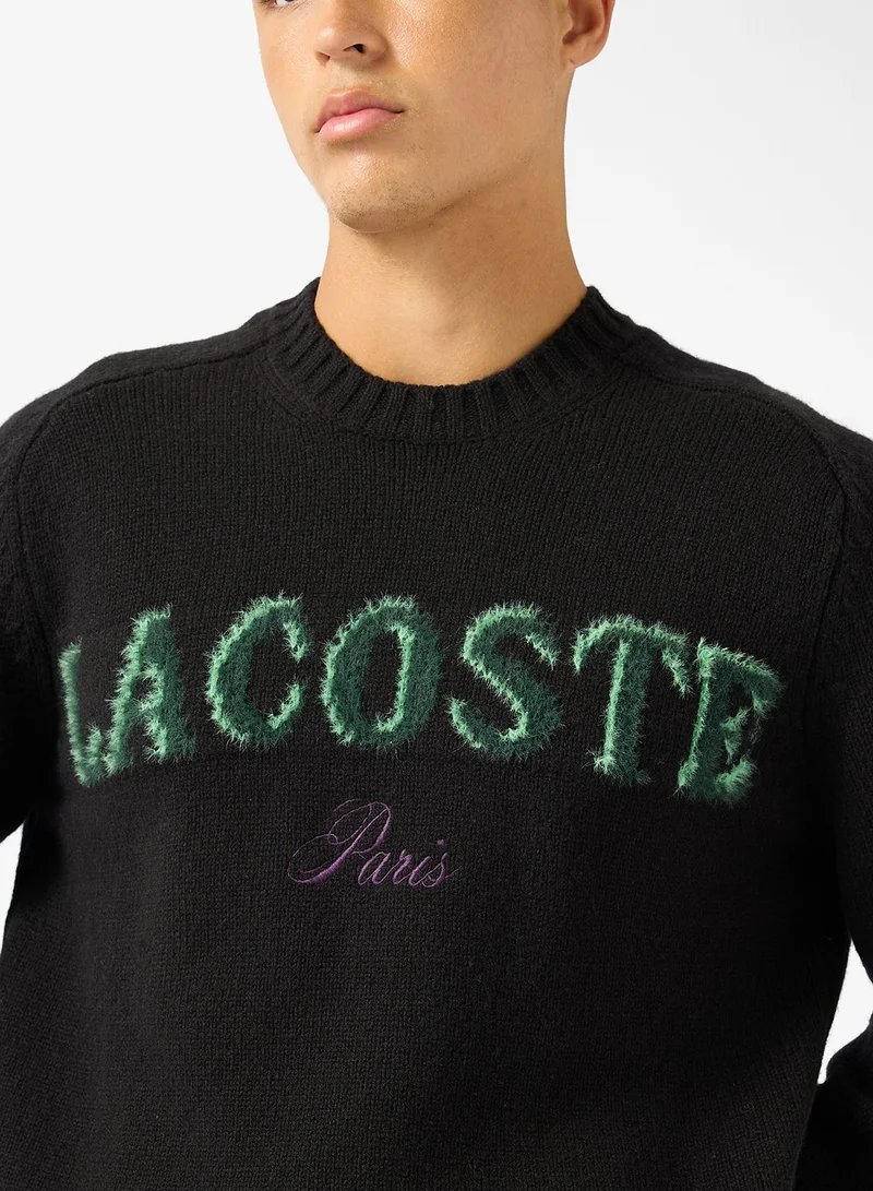 LACOSTE  Thick Wool Fuzzy Crew Neck Sweater for Men | Best Price UAE