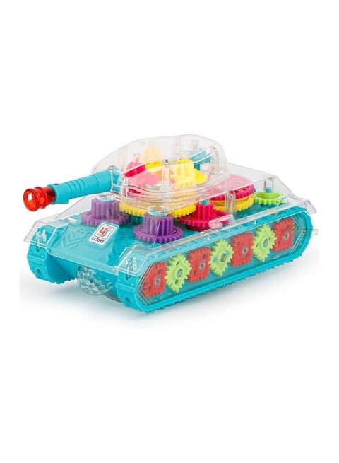 Gear Tank with LED Lights – Musical, Rotating Transparent Tank Toy for Kids