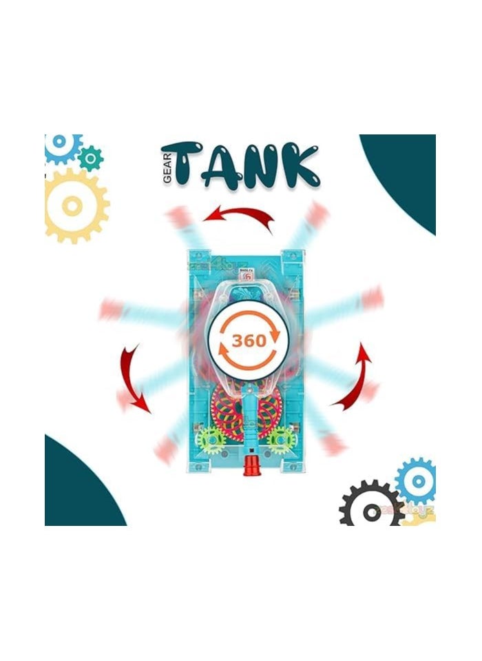 TOY GARDEN Toyz Gear Tank with LED Lights – Musical, Rotating Transparent Tank Toy for Kids  - Image 3