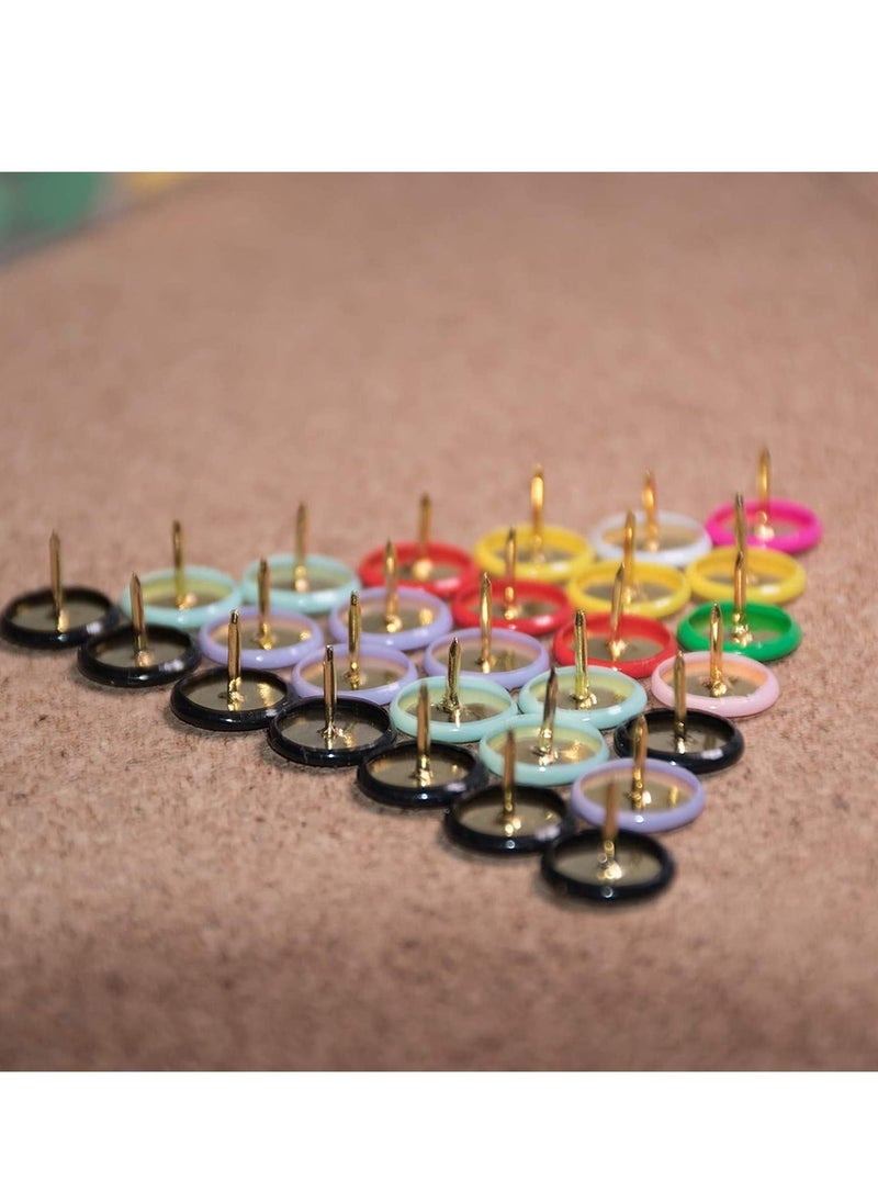 KASTWAVE - Thumb Tacks for Cork Board 300-Count, 10 Assorted Colors, Decorative Push Pins for Bulletin Board, Corkboard, Poster, Marking Maps, Notice Boards, Pictures - Image 1