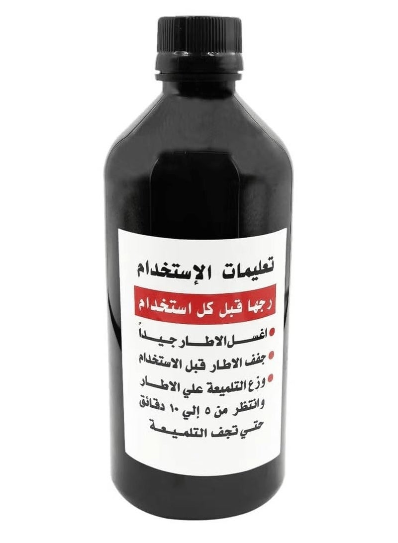 ملمّع الإطارات – لمعان فائق وحماية لإطارات السيارات والدراجات والشاحنات، 500 مل – تركيبة تعتمد على أكسيد السيريوم أو أكسيد الألومنيوم، متوافقة مع المطاط، محلول تلميع وتفصيل عالي اللمعان لضمان مظهر نهائي يدوم طويلاً. - Image 1