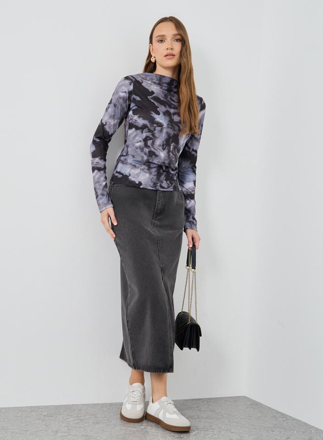 تايك تو بلوزة بأكمام طويلة بطبعة تيك تو داي - Image 2