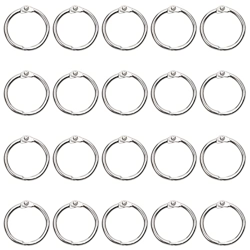 Shapenty Small Binder Rings Clip Metal Loose Leaf Binder Book Rings Key Rings for Cards Scrapbook Reports School Home Office Classroom Teacher Student Project Keychain Name Tags, 20PCS (0.6Inch) - Image 1