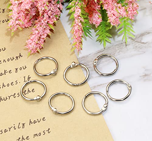 Shapenty Small Binder Rings Clip Metal Loose Leaf Binder Book Rings Key Rings for Cards Scrapbook Reports School Home Office Classroom Teacher Student Project Keychain Name Tags, 20PCS (0.6Inch) - Image 3
