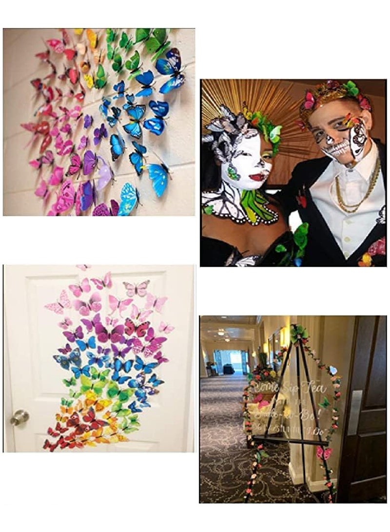 E COMMERCE  BAG E-commerce BAG Multicolour 3D Magnet Butterfly Birthday Party Decoration Kit Set Dye Art Decor Craft Self Adhesive Living Room Girls Bedroom Kitchen Office Decor Wall Sticker (Set of 12) - Image 5