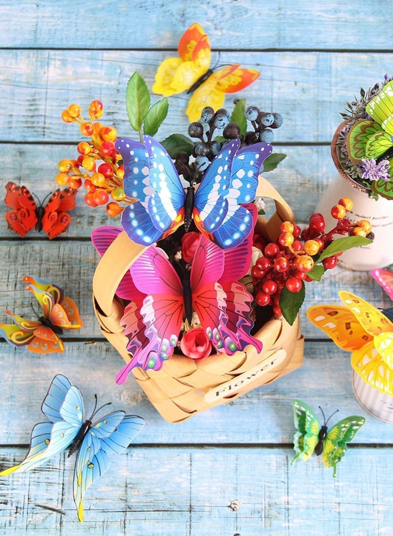 E COMMERCE  BAG E-commerce BAG Multicolour 3D Magnet Butterfly Birthday Party Decoration Kit Set Dye Art Decor Craft Self Adhesive Living Room Girls Bedroom Kitchen Office Decor Wall Sticker (Set of 12) - Image 4