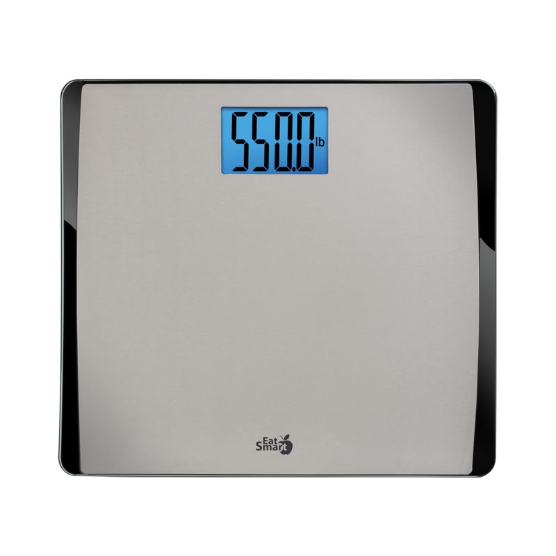 EatSmart Eat Smart Precision 550 Pound Extra-High Capacity Digital Bathroom Scale for Body Weight with Extra-Wide Platform, Stainless Steel - Image 1