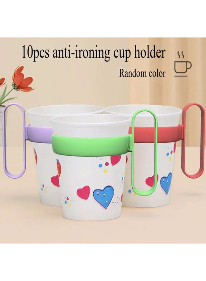 3 Pcs Random Colors Portable Heat Resistant Cup Holder With Handle For Home Office - Image 3