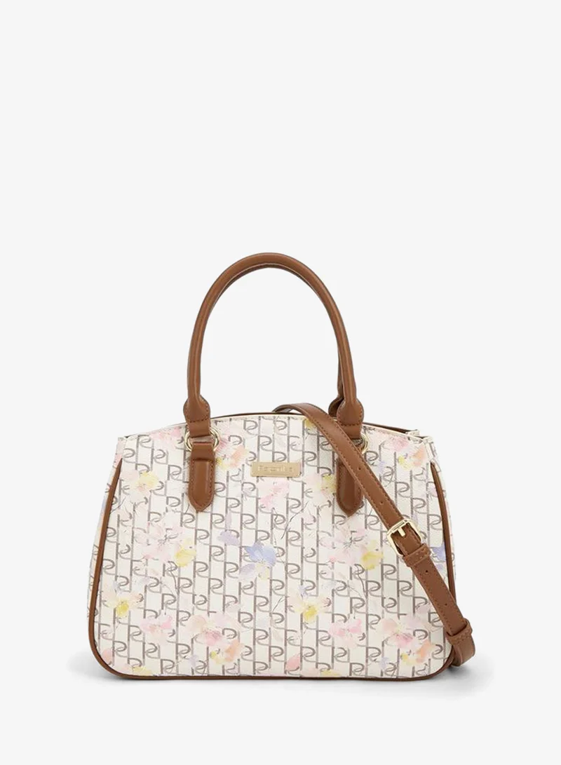 Paprika Monogram Print Tote Bag With Detachable Strap