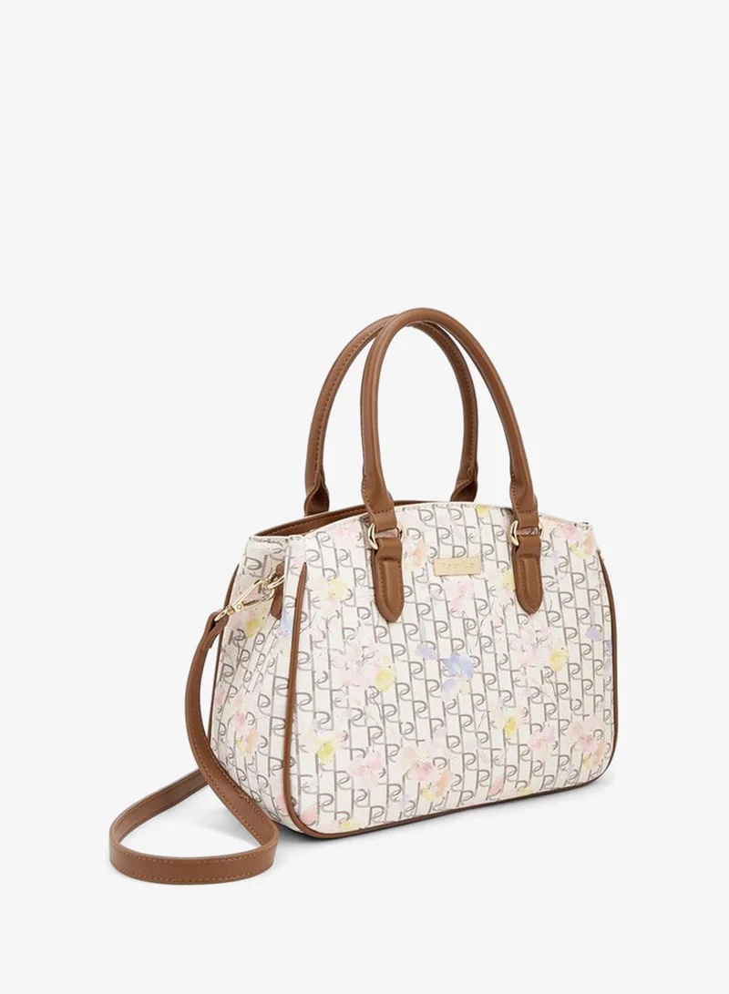 Paprika Monogram Print Tote Bag With Detachable Strap