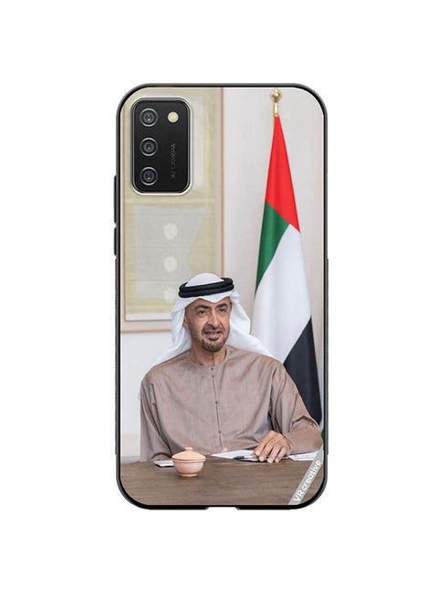 Protective Case Cover For Samsung Galaxy A03s Sheikh Mohamed Bin Zayed Al Nahyan Design Multicolour